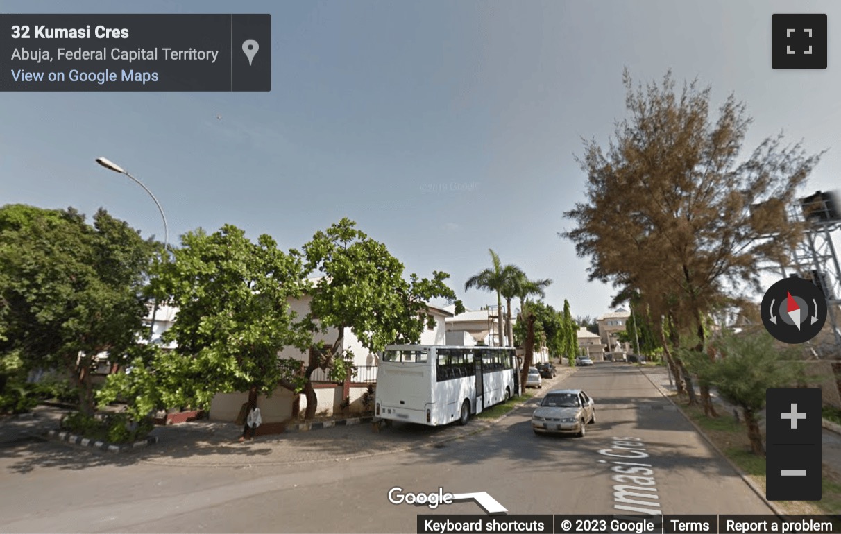 Street View image of 22 Kumasi Crescent, Wuse 2, Abuja, Nigeria